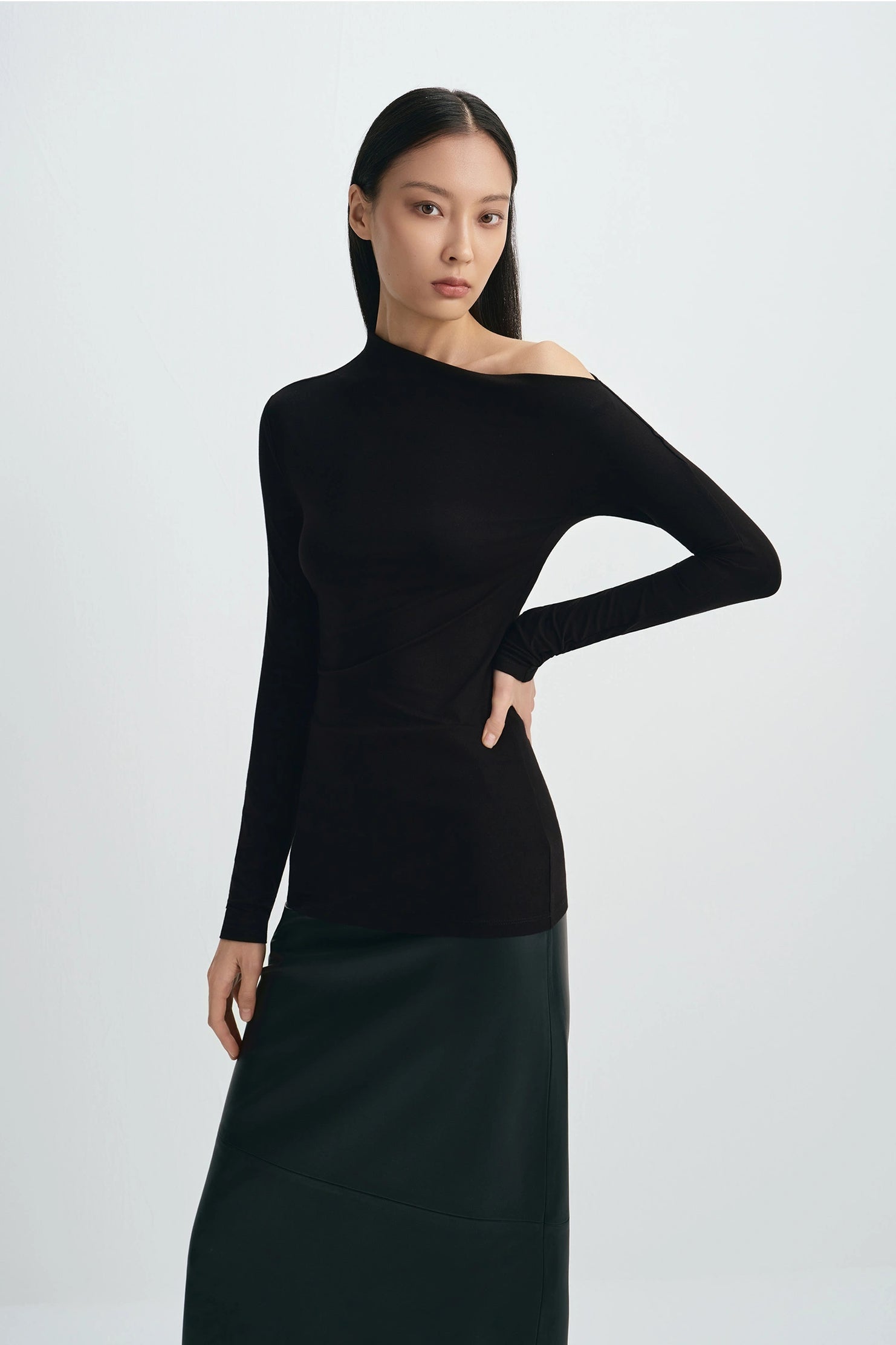 Rue Sophie Rosette Off Shoulder Top - Black, photo 6 of 6