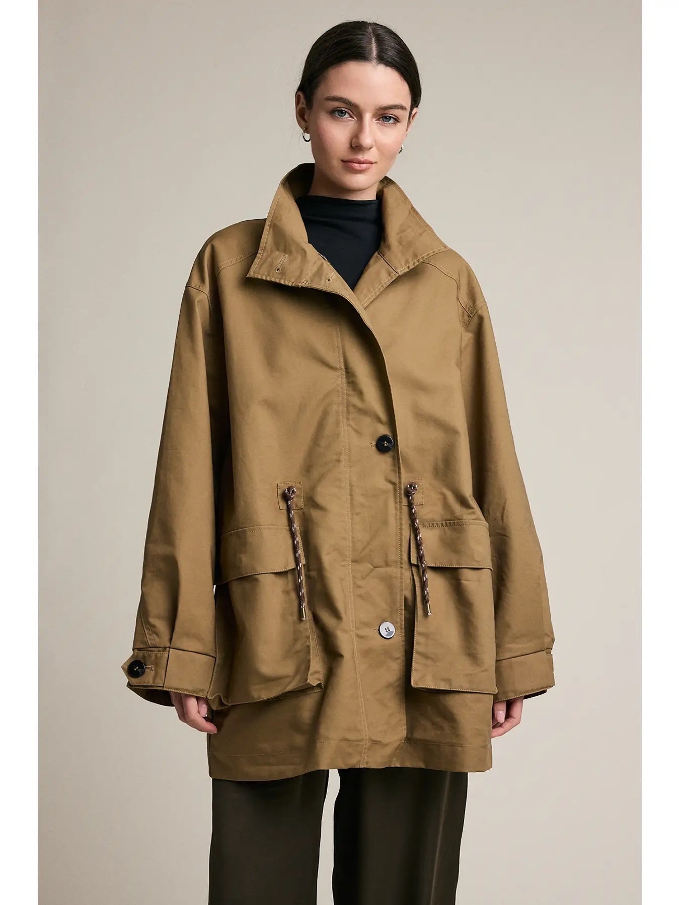Raisonnel Stand Collar Field Jacket - Olive Brown, photo 1 of 6