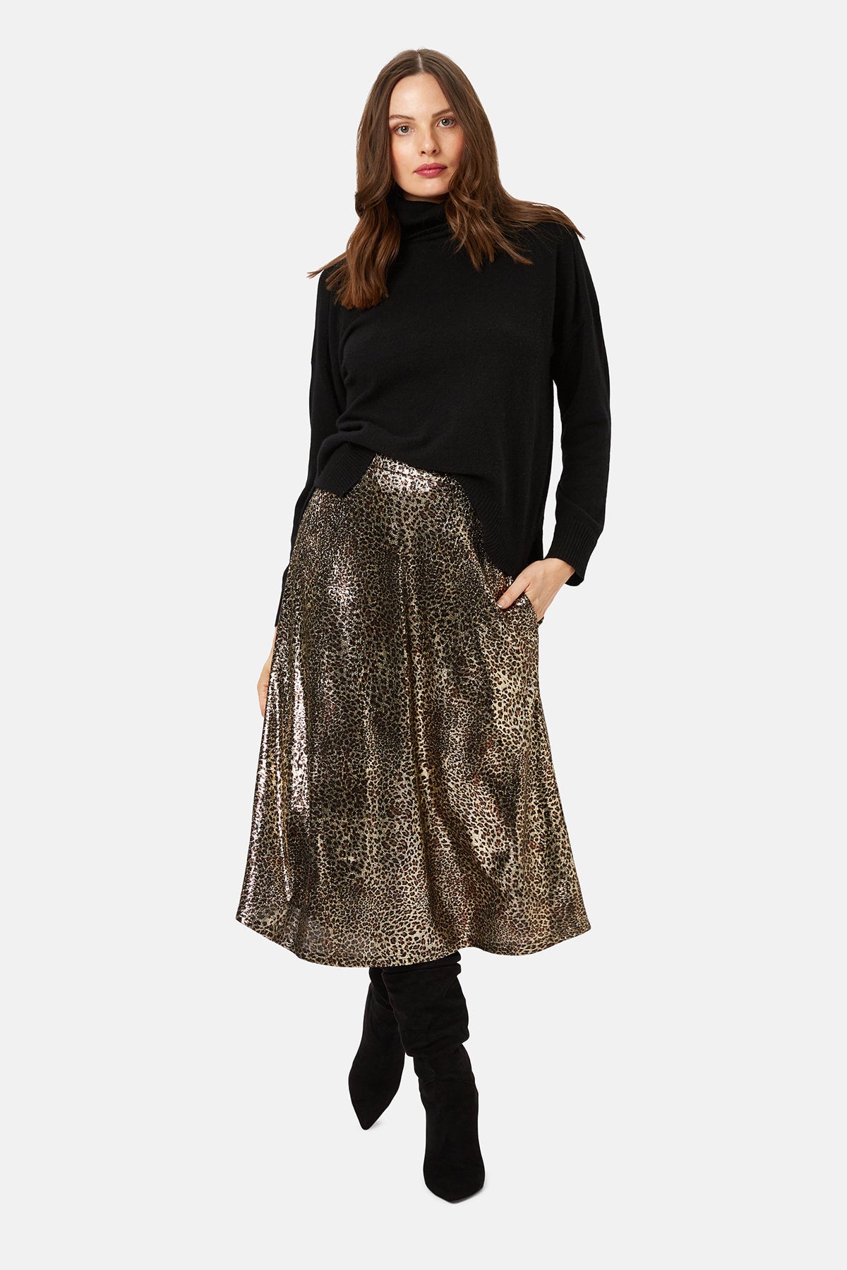 Traffic People Parallel Lines Skirt - Leopard Print, photo 2 of 4