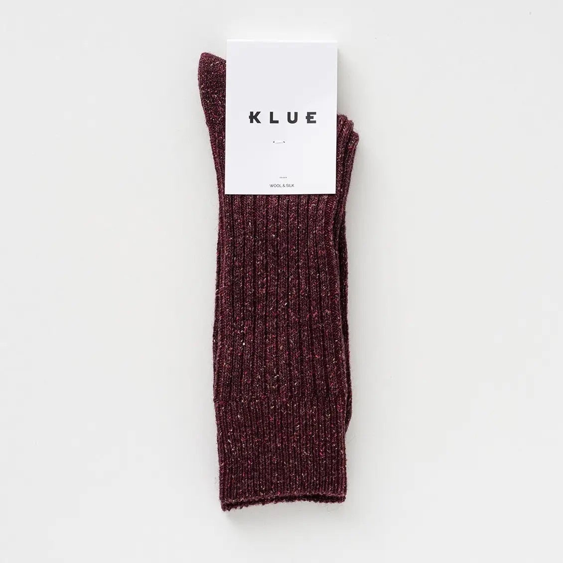 Klue Silk & Wool Star Dust Socks - Burgundy, photo 1 of 3