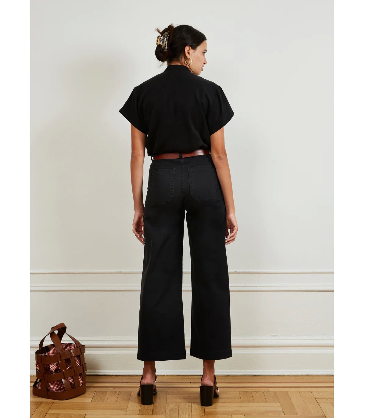 Loup Toni Wide Leg Pant - Black Twill, photo 4 of 4