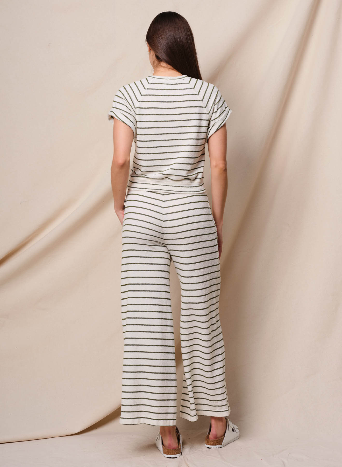 Sundry Stripe Knit Pant - Oyster/Green, photo 4 of 4