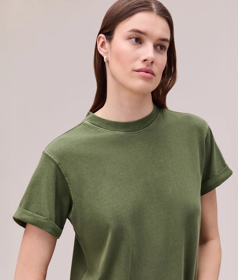 Richer Poorer Relaxed Tee Dress - Cypress Green, photo 6 of 6