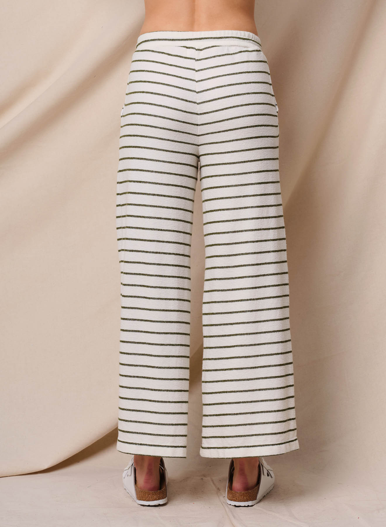 Sundry Stripe Knit Pant - Oyster/Green, photo 2 of 4