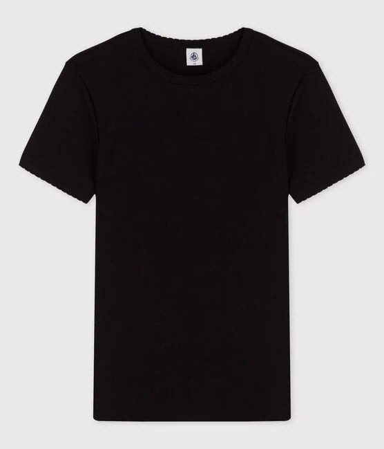 Petit Bateau Cocotte Stitch Neckline Tee - Black, photo 1 of 5