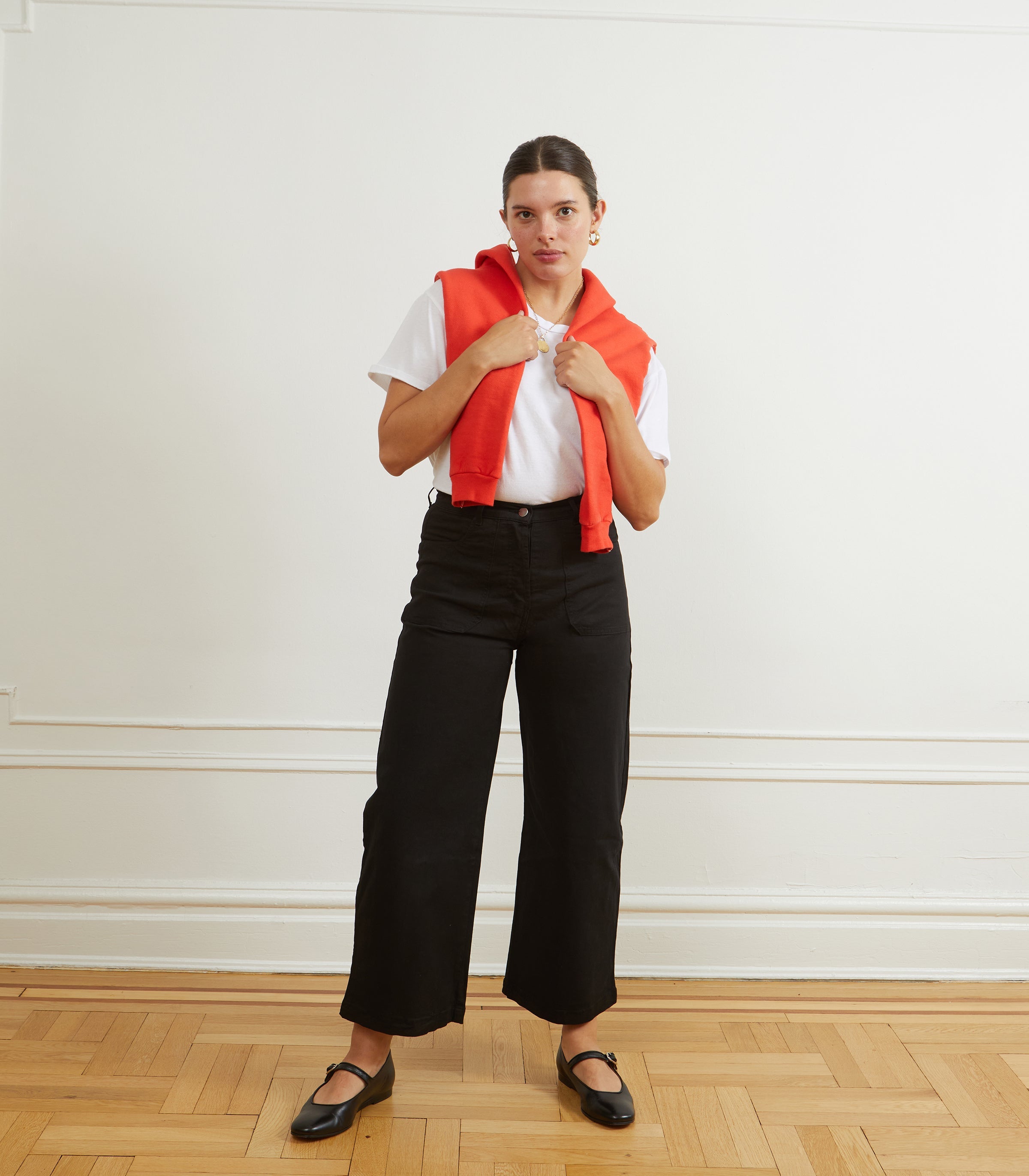 Loup Simone Wide Leg Crop Jean - Black, photo 2 of 3