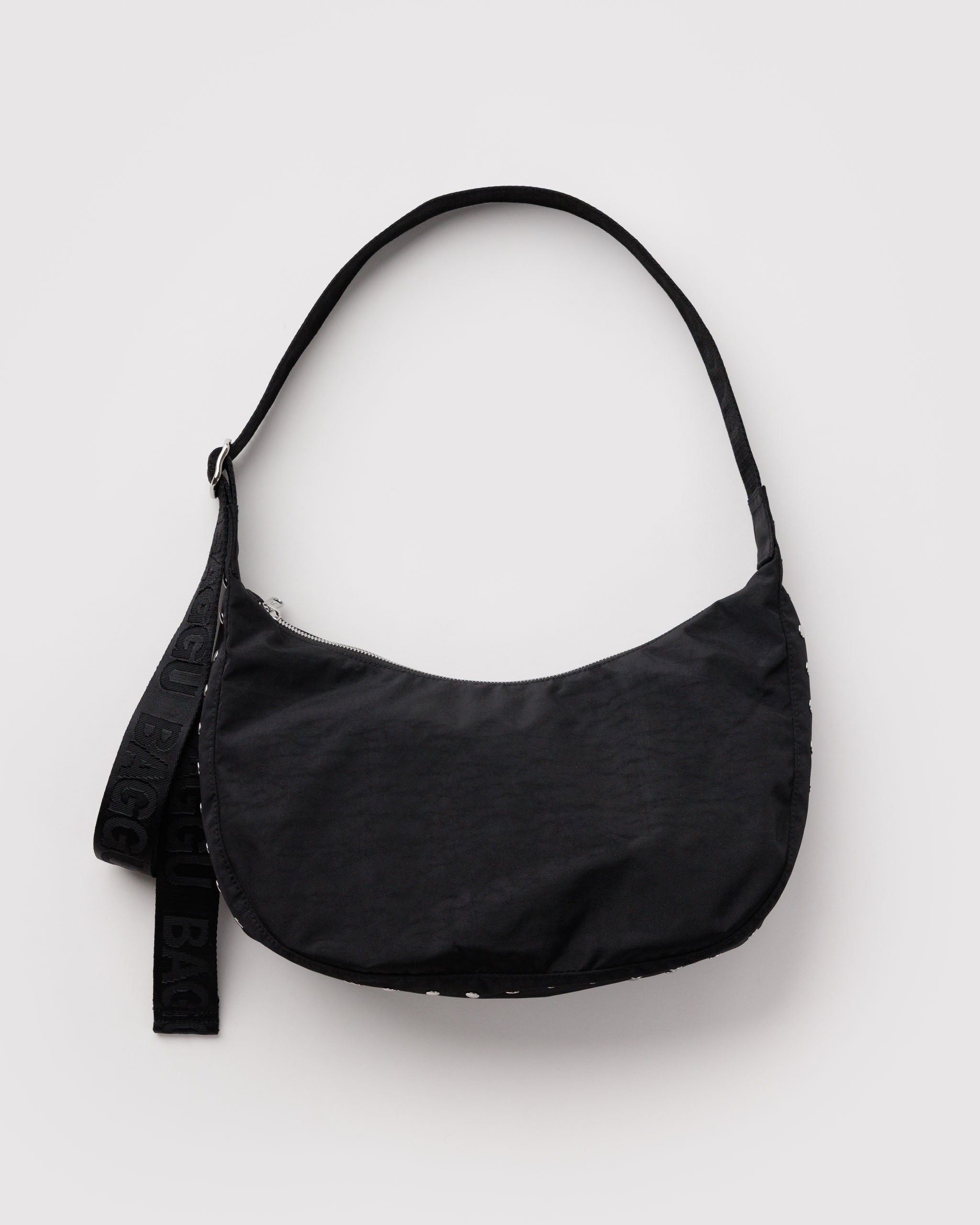 BAGGU Medium Nylon Crescent Bag - Black with Studs, photo 1 of 2