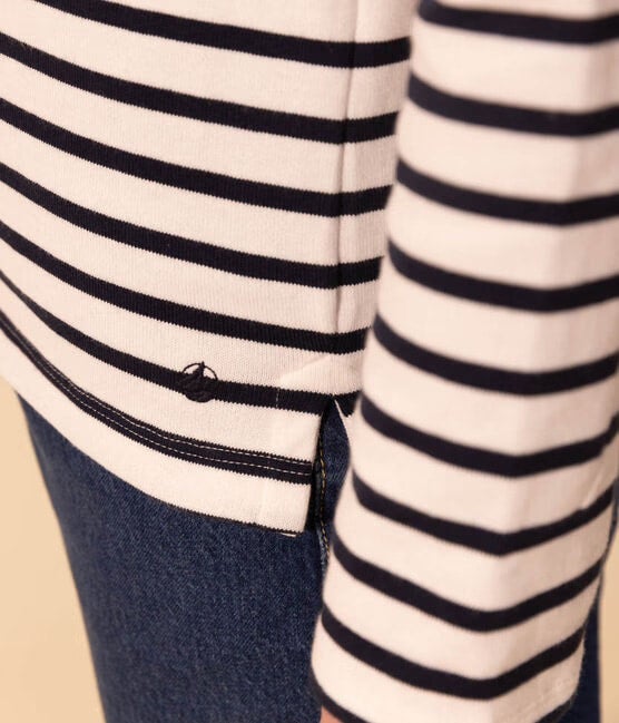 Petit Bateau Iconic Breton Stripe Pullover - White/Navy, photo 5 of 5
