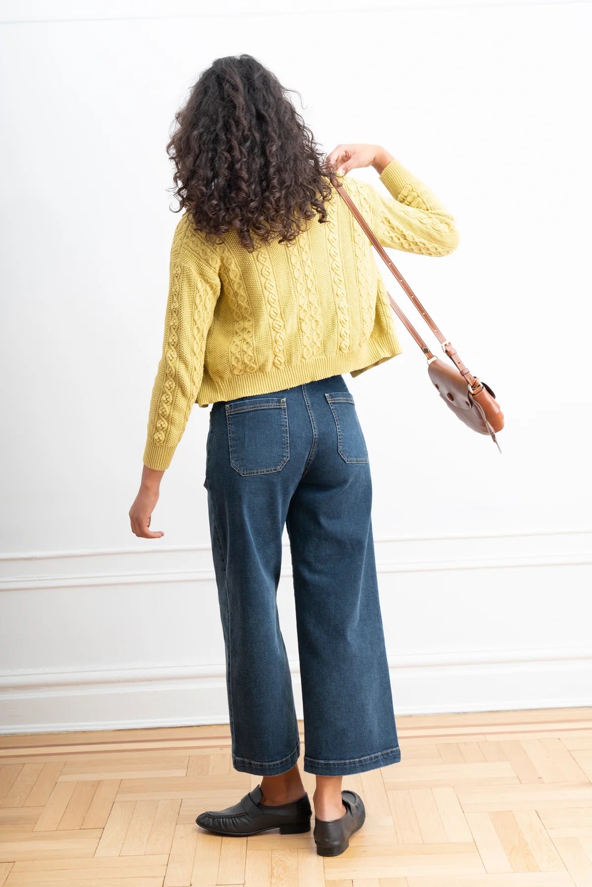 Loup Simone Wide Leg Crop Jean - Cowboy Wash, photo 6 of 8