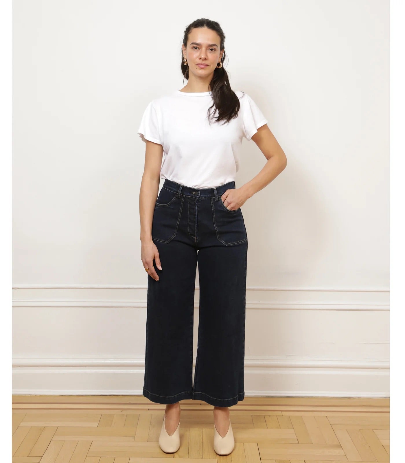 Loup Simone Wide Leg Crop Jean - New York Dark, photo 2 of 4