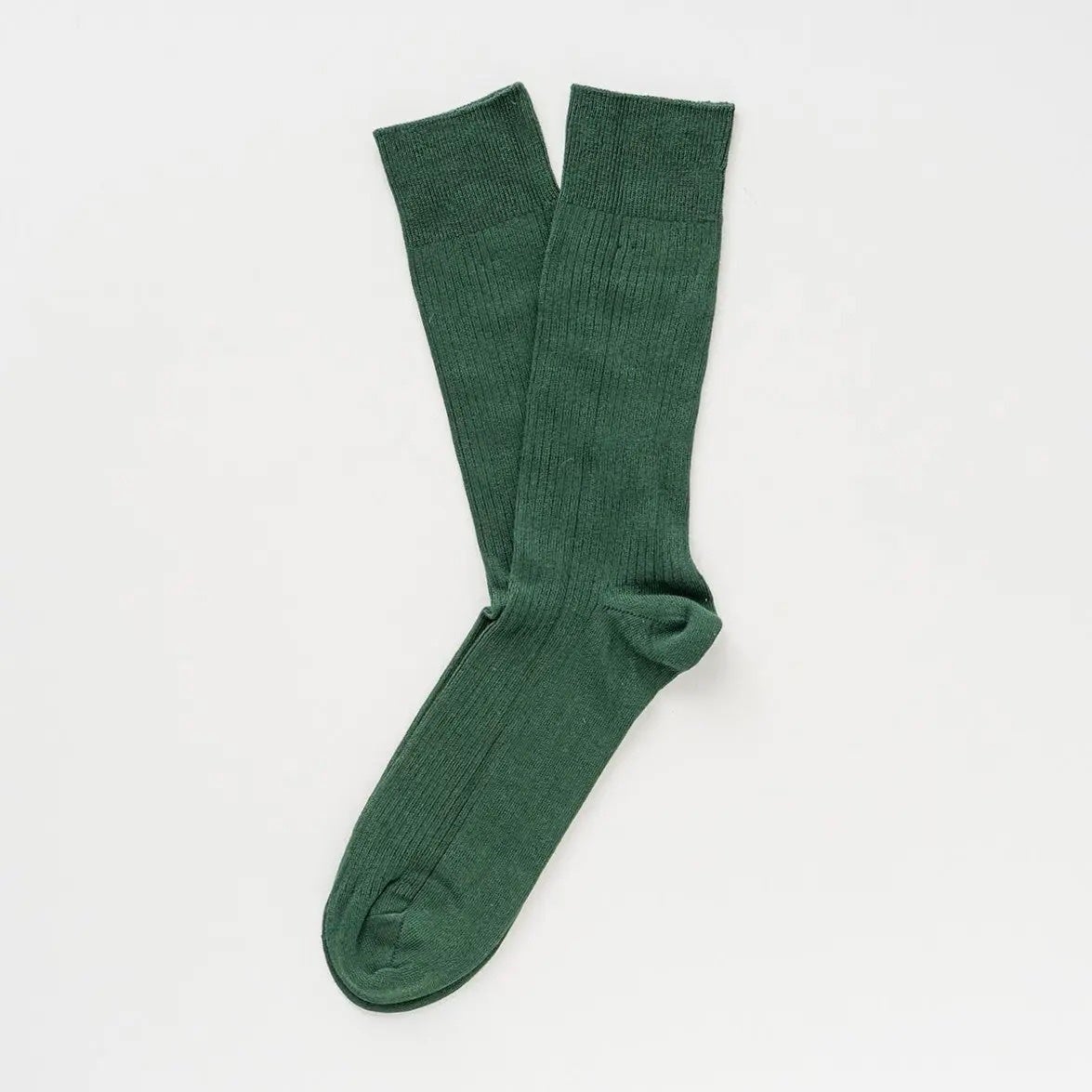 Klue Organic Cotton Solid Fine Stripe Socks - Dark Green, photo 2 of 3