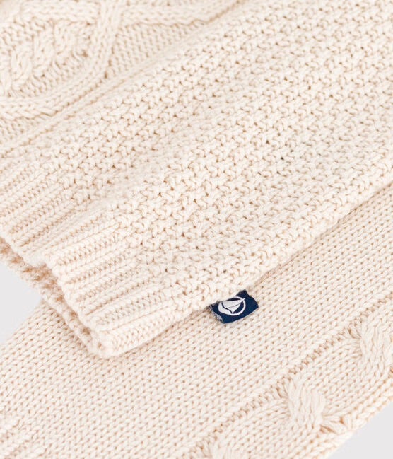 Petit Bateau Irish Cable Knit Sweater - Ivory, photo 4 of 6