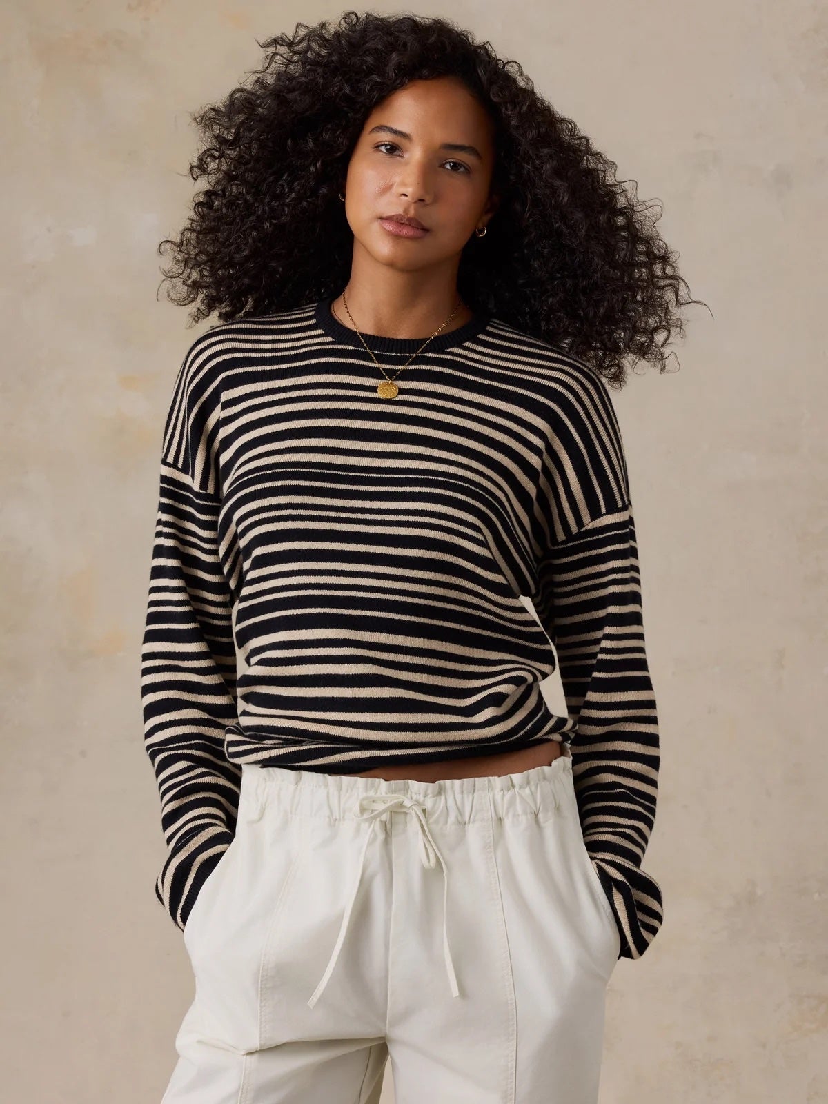 Faherty Throwback Studio Crew - Coastal Coal Stripe, photo 1 of 6