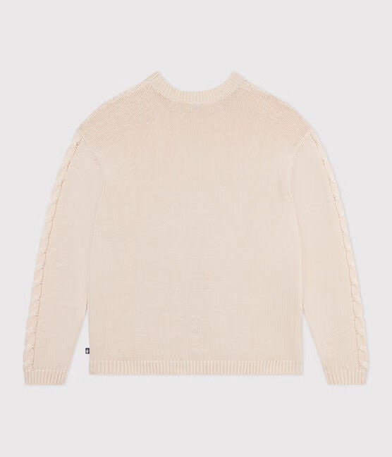 Petit Bateau Irish Cable Knit Sweater - Ivory, photo 6 of 6
