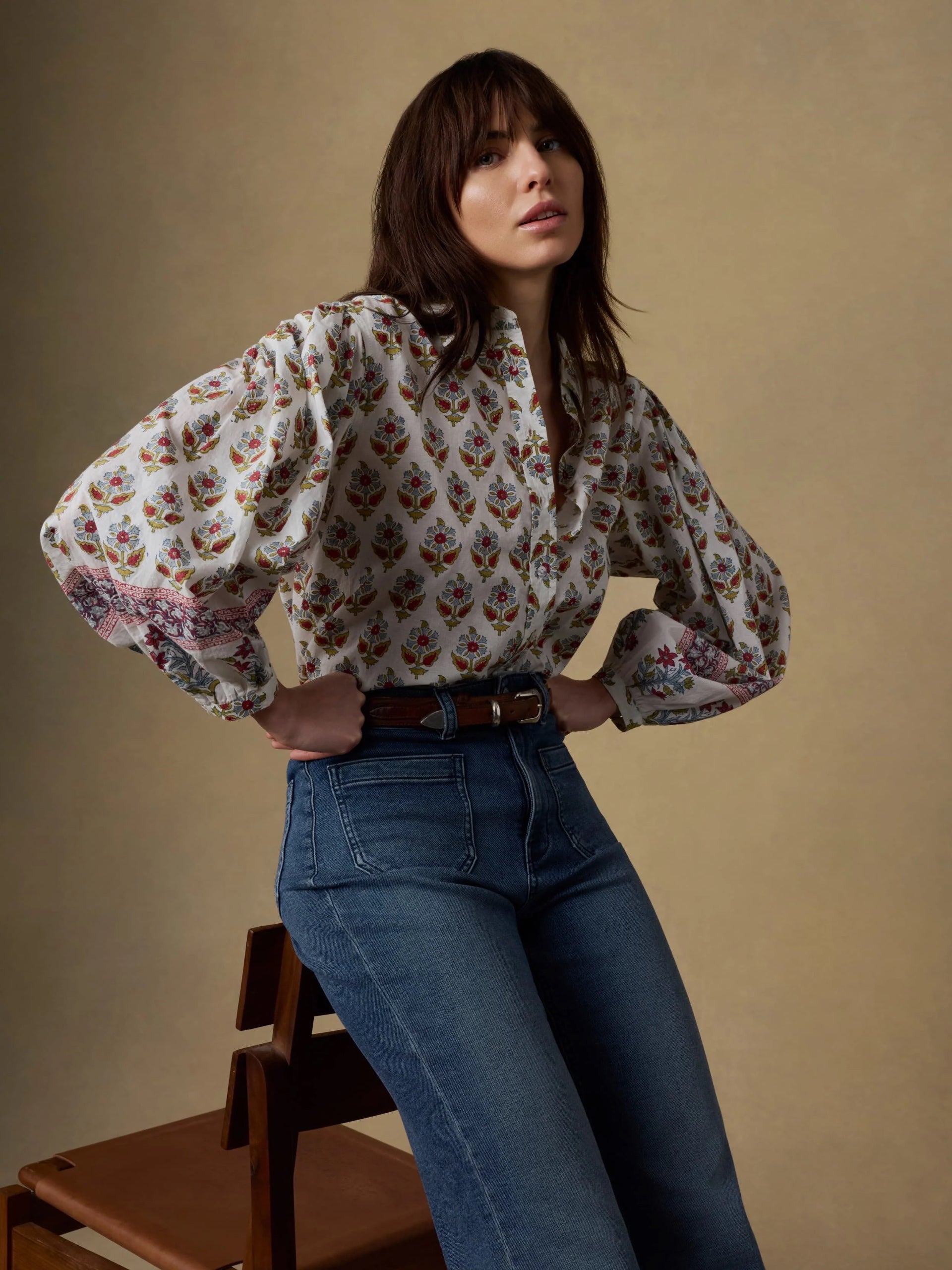 Faherty Suki Blouse - Antique Bouquet Print, photo 2 of 6