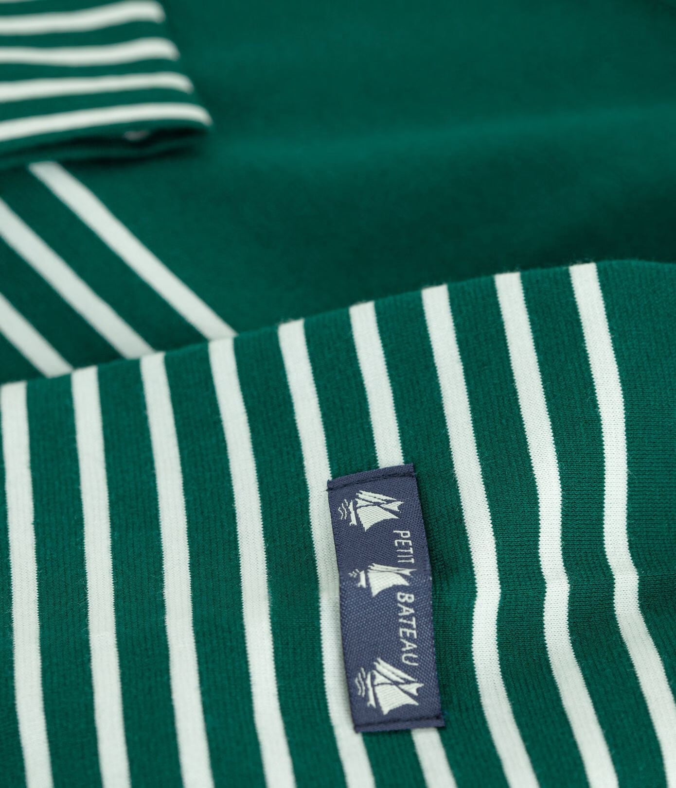 Petit Bateau Breton Stripe Top - Green/White, photo 6 of 6