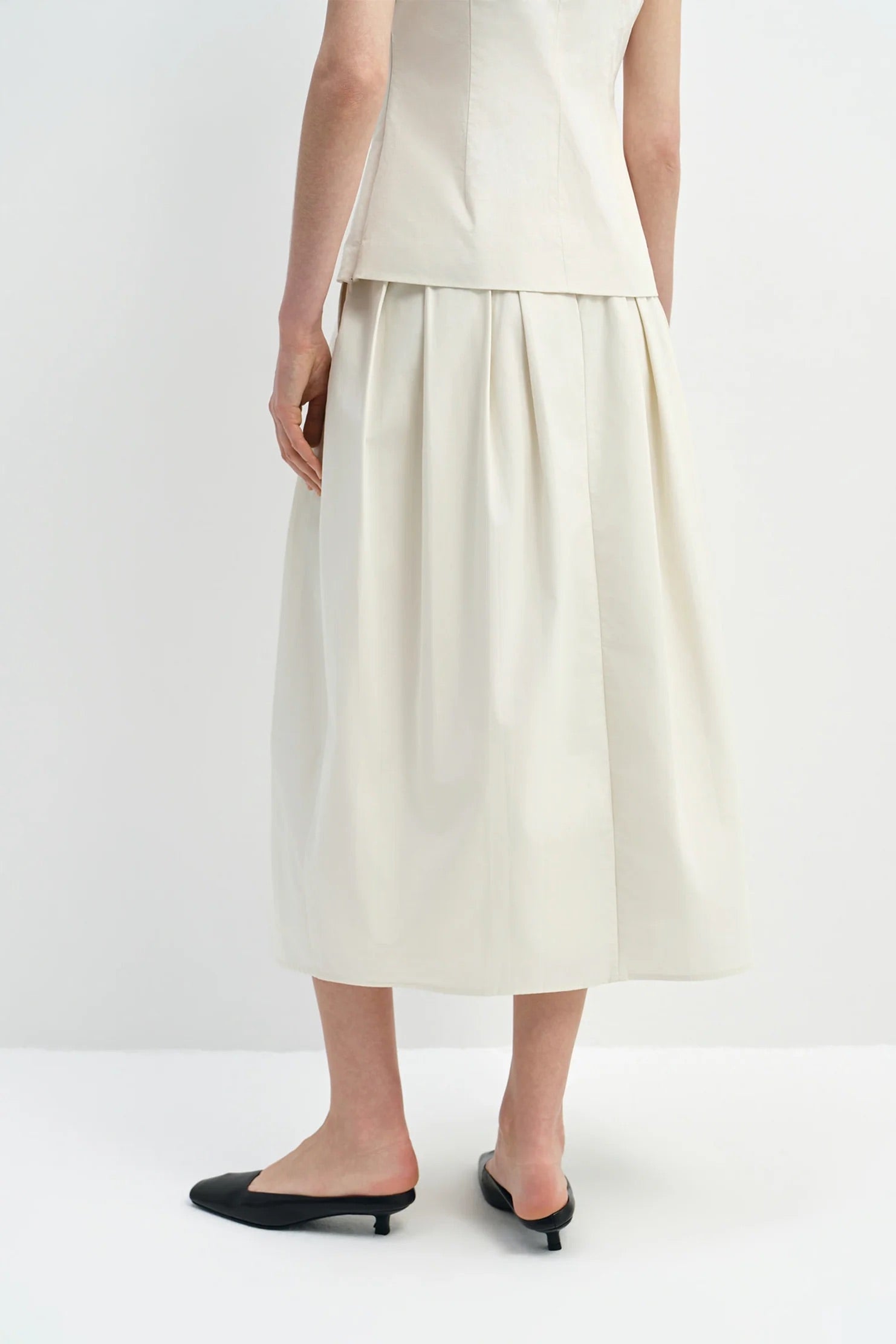 Rue Sophie Sora Pleated Skirt - Egret Ivory, photo 3 of 8