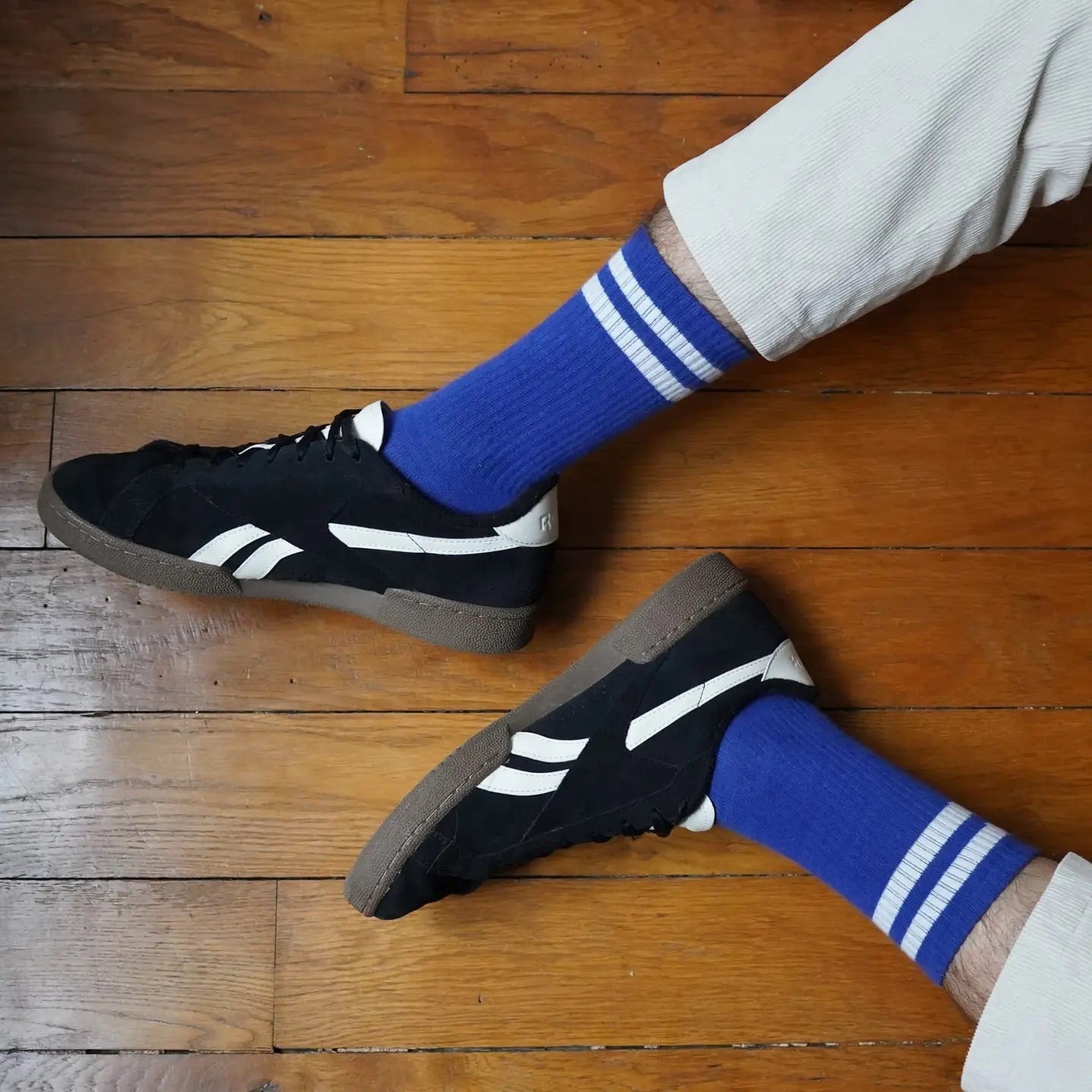 Klue Organic Cotton Tennis Socks - Blue/White, photo 2 of 3