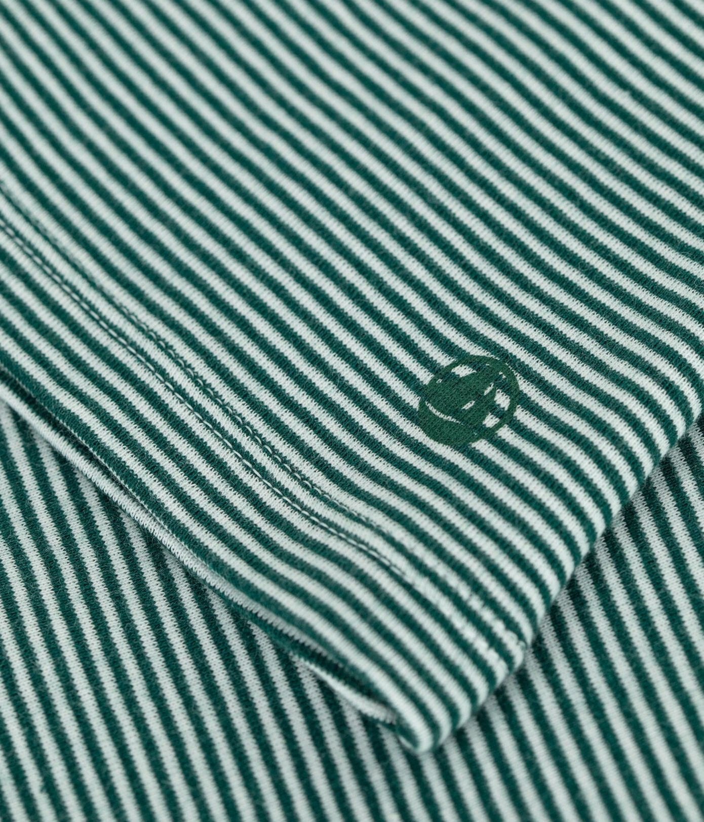 Petit Bateau Micro Stripe L/S Tee - Green/White, photo 2 of 3