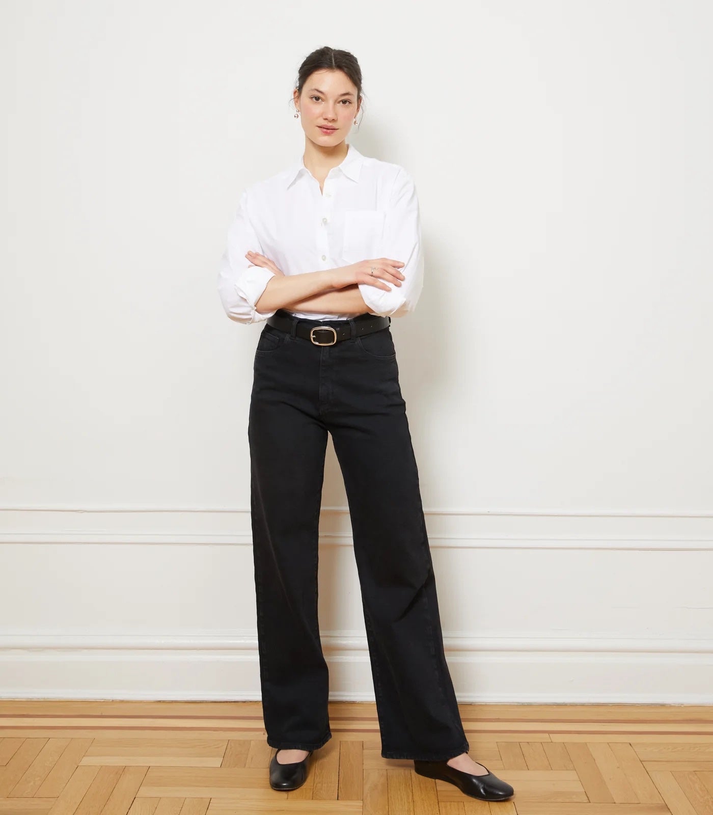 Loup Francois High Rise Wide Leg Jean - Black, photo 4 of 8