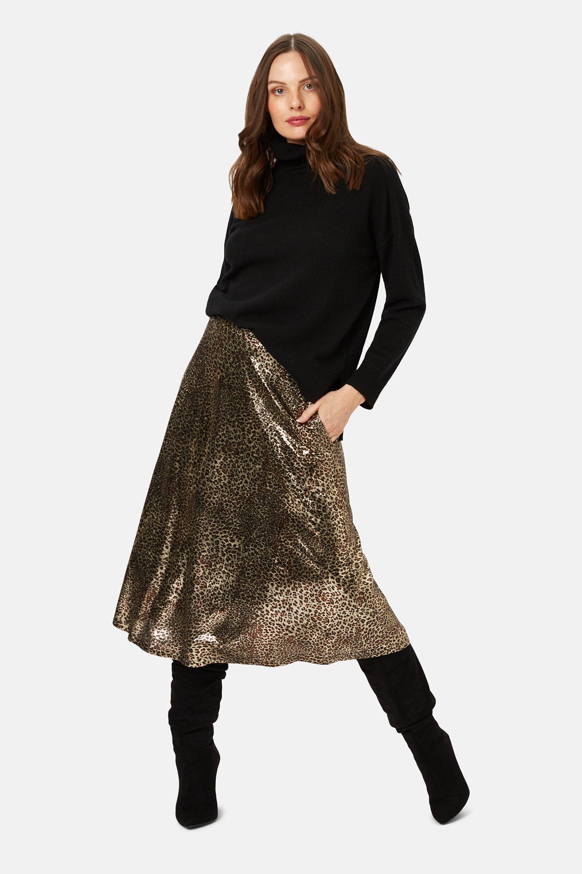 Traffic People Parallel Lines Skirt - Leopard Print, photo 1 of 4