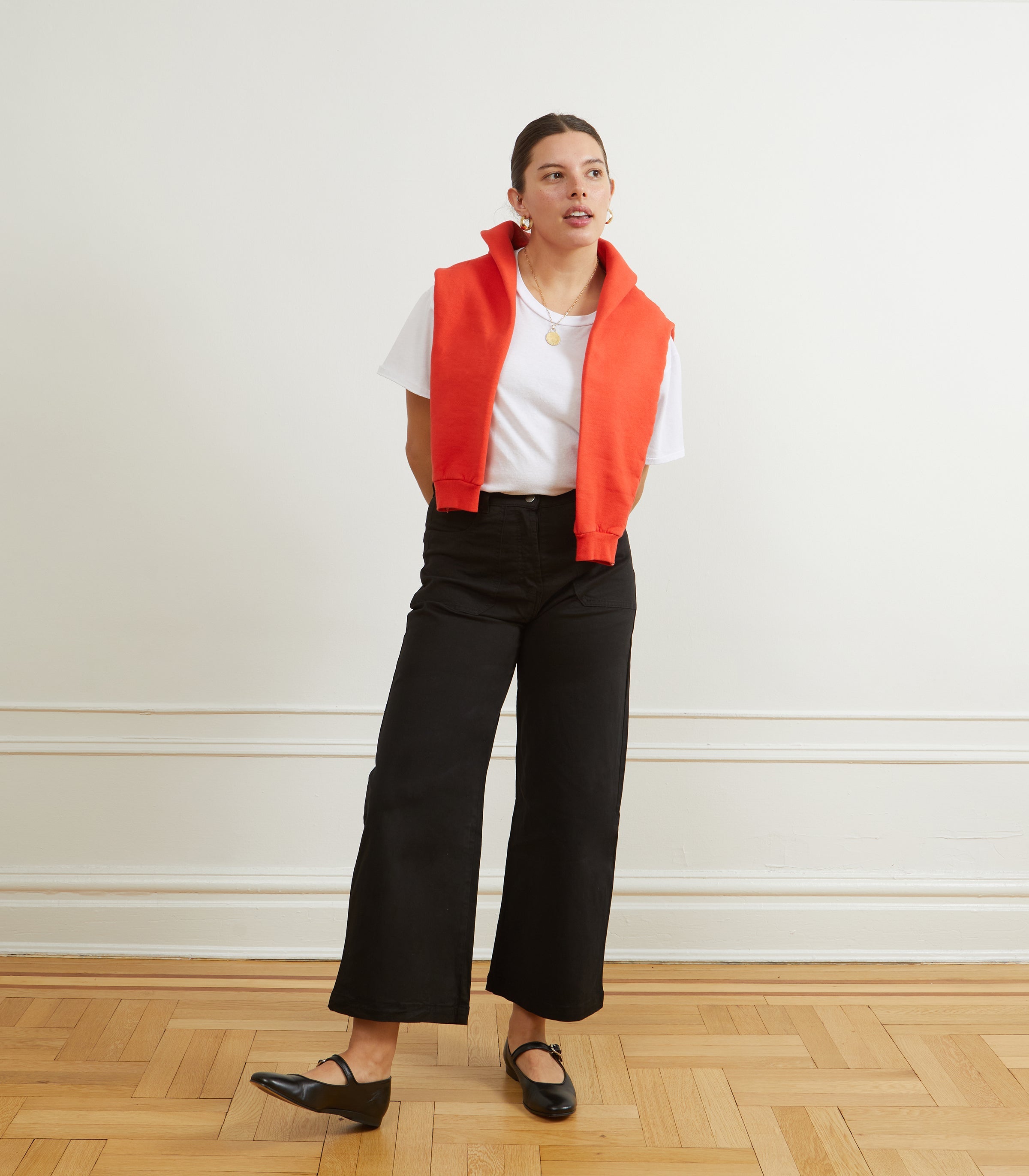 Loup Simone Wide Leg Crop Jean - Black, photo 1 of 3