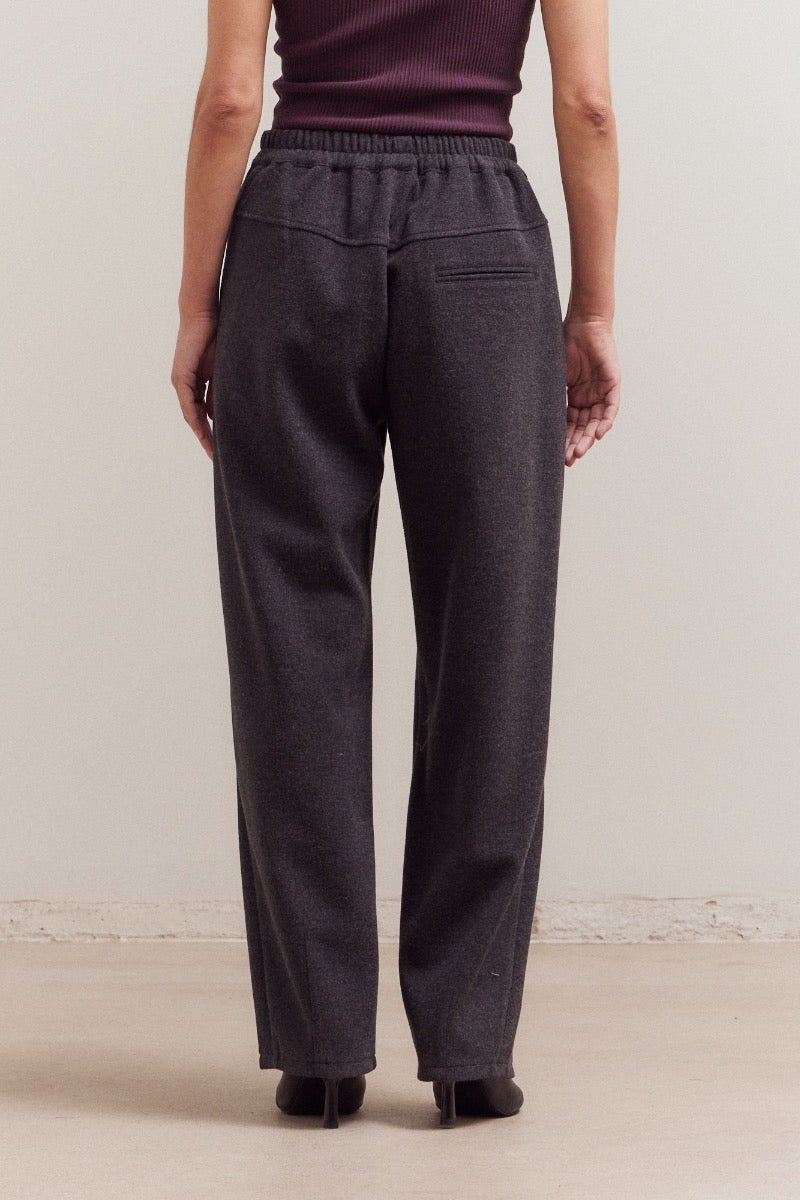 Grade & Gather Flannel Knit Balloon Pant - Coal Grey, photo 2 of 6