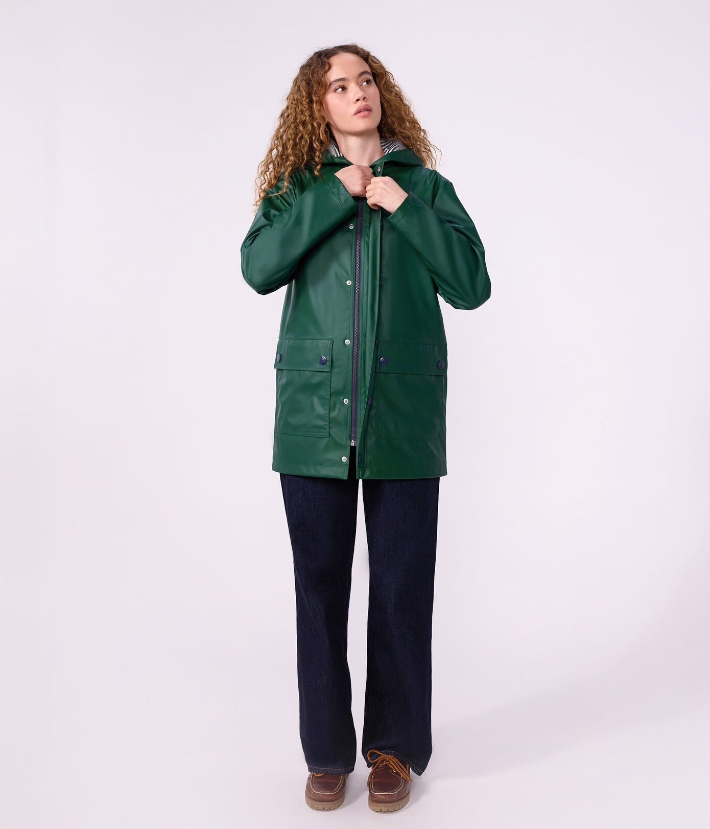 Petit Bateau Iconic Raincoat - Tree Green, photo 2 of 6
