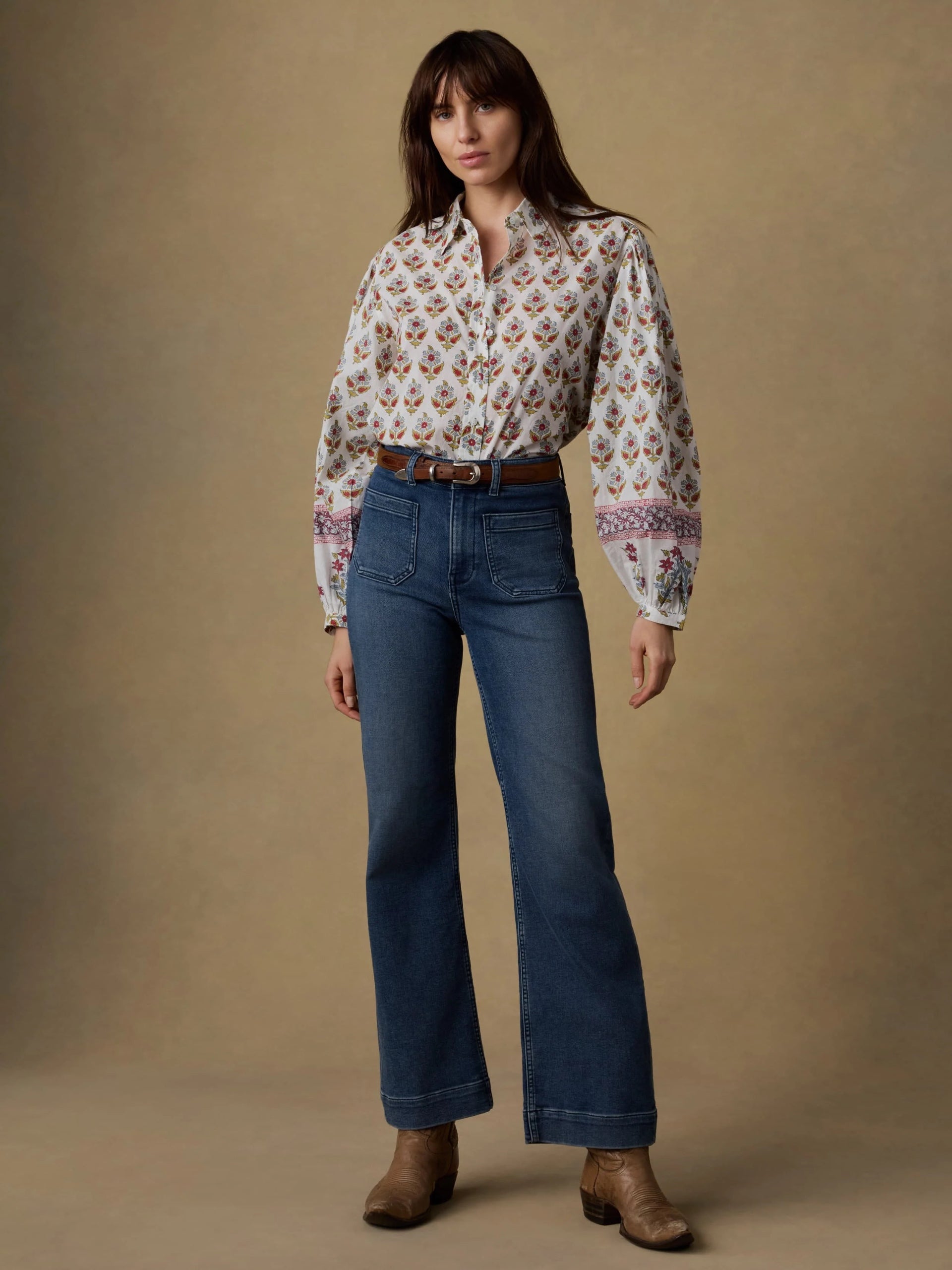 Faherty Suki Blouse - Antique Bouquet Print, photo 3 of 6