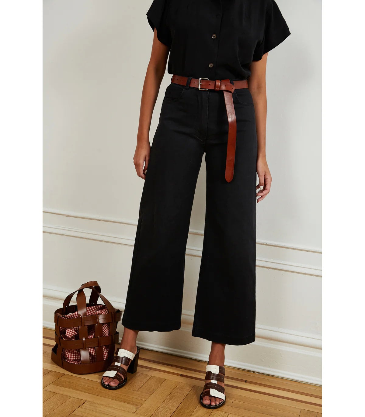 Loup Toni Wide Leg Pant - Black Twill, photo 2 of 4