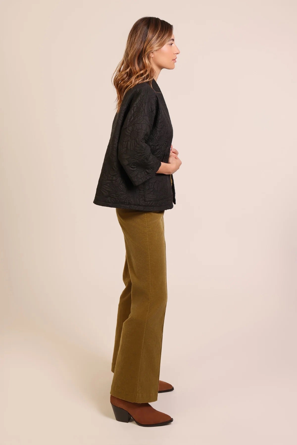 Traffic People Brocade Shrug Jacket - Black, photo 2 of 5