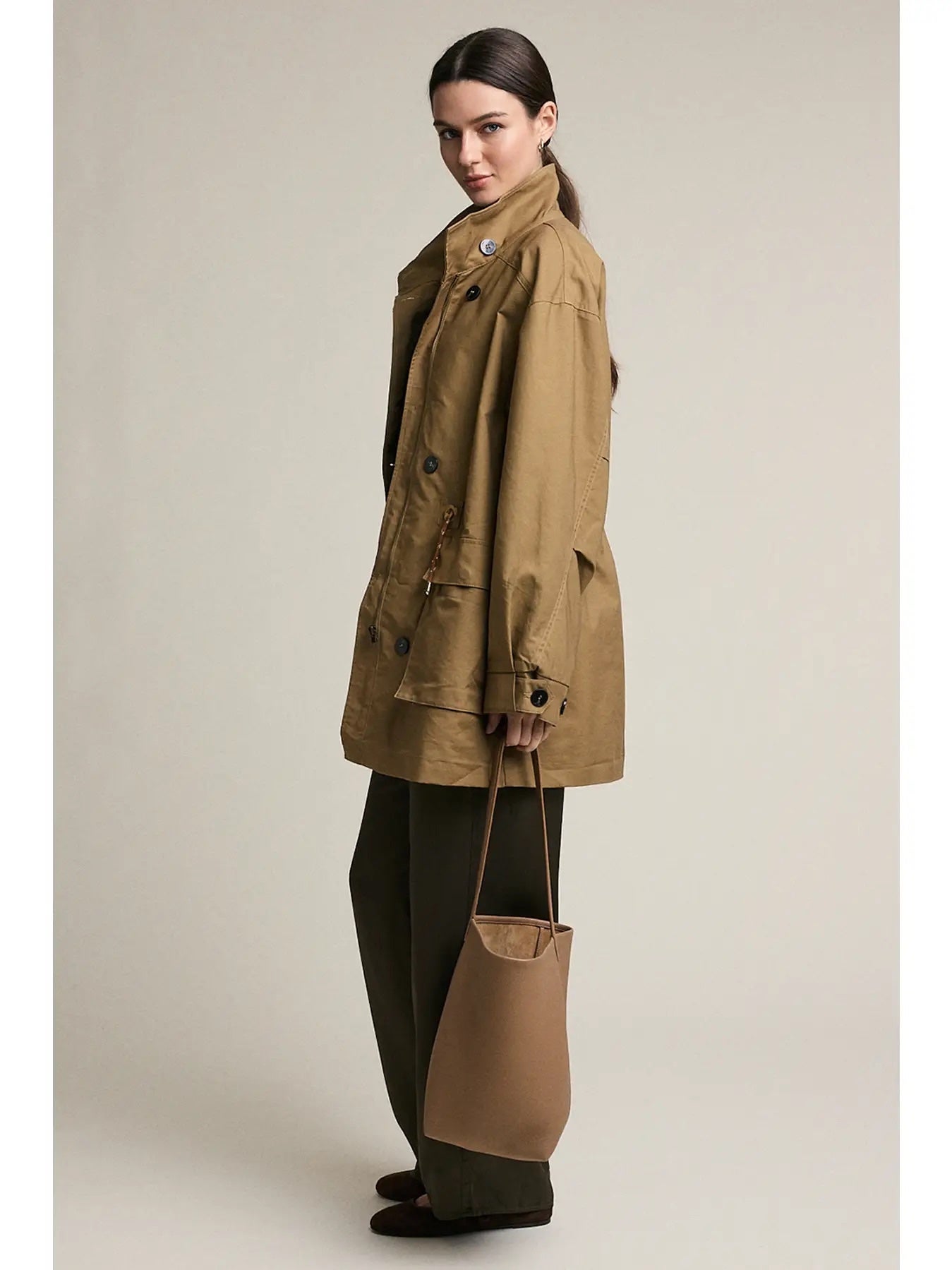 Raisonnel Stand Collar Field Jacket - Olive Brown, photo 5 of 6