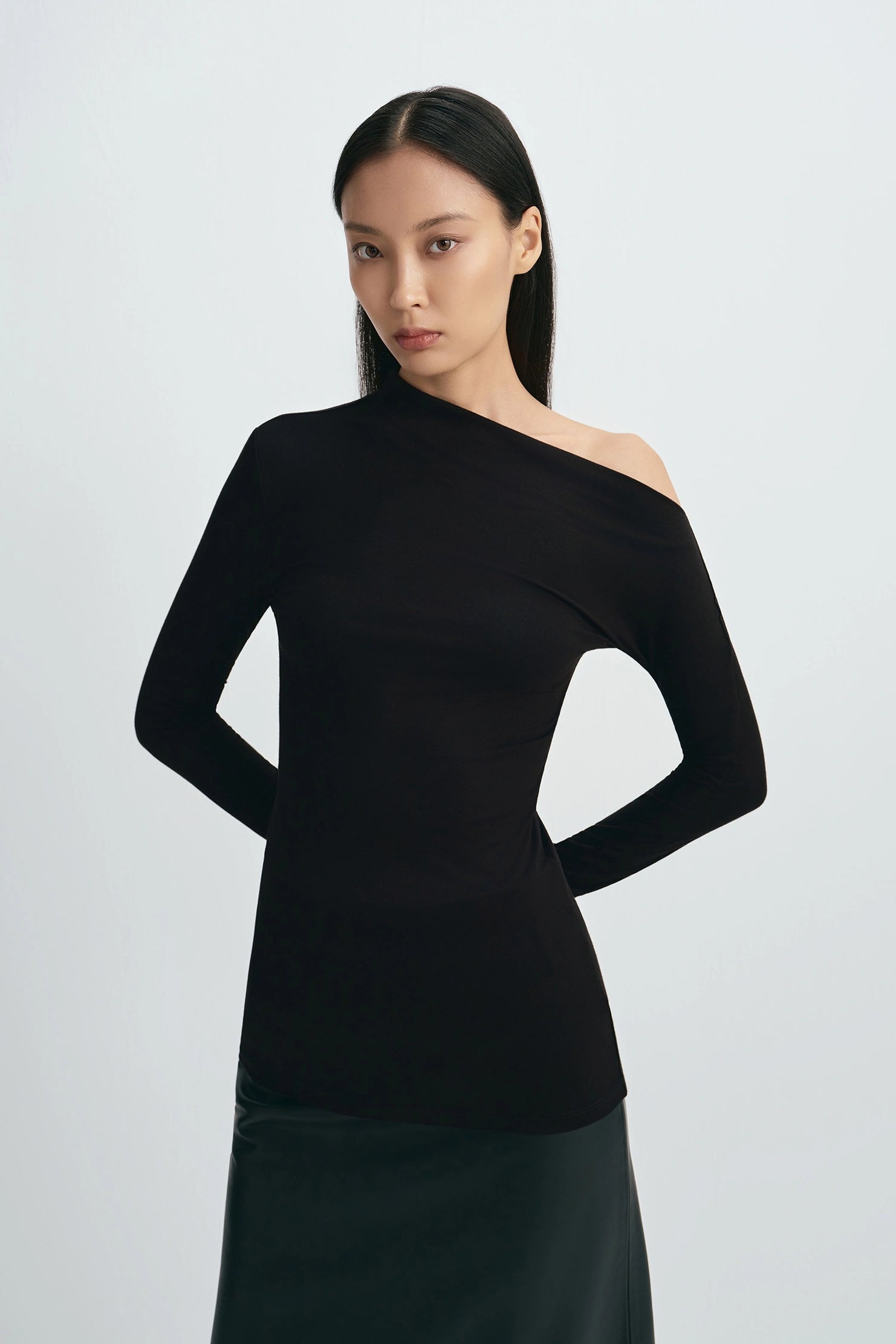 Rue Sophie Rosette Off Shoulder Top - Black, photo 1 of 6
