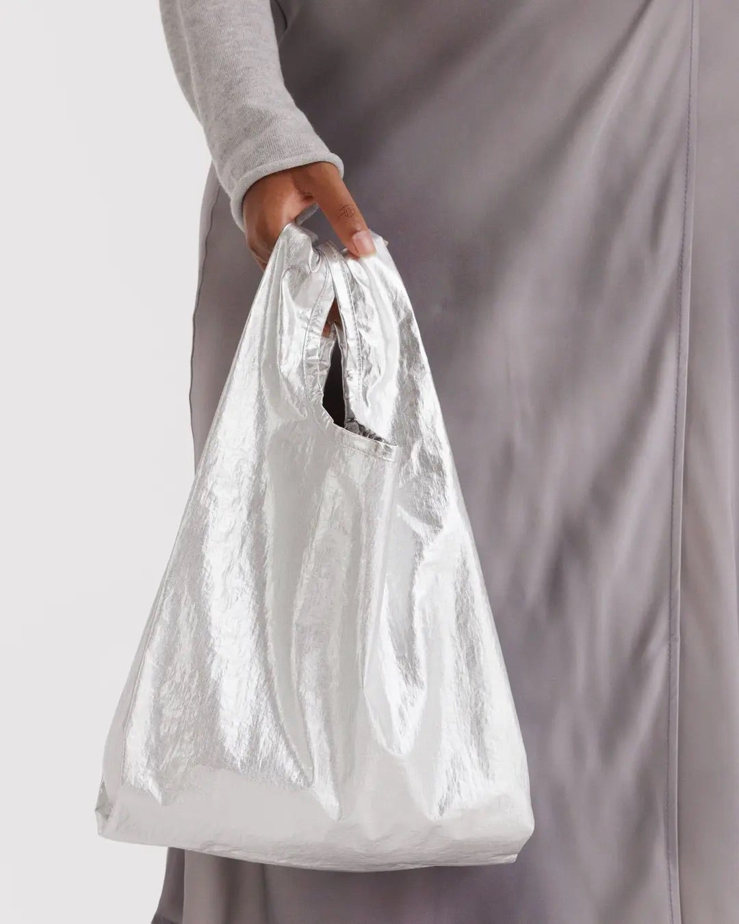 BAGGU Baby Baggu Reusable Shopping Tote - Chrome Metallic, photo 3 of 3
