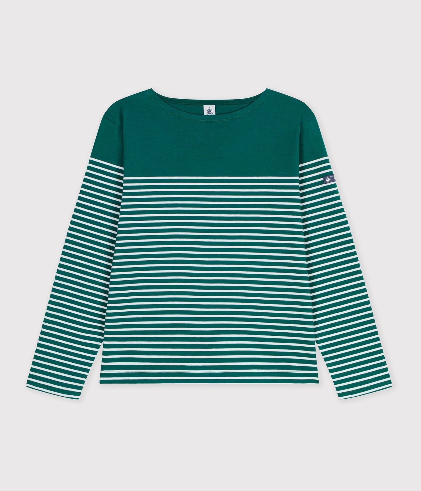 Petit Bateau Breton Stripe Top - Green/White, photo 4 of 6