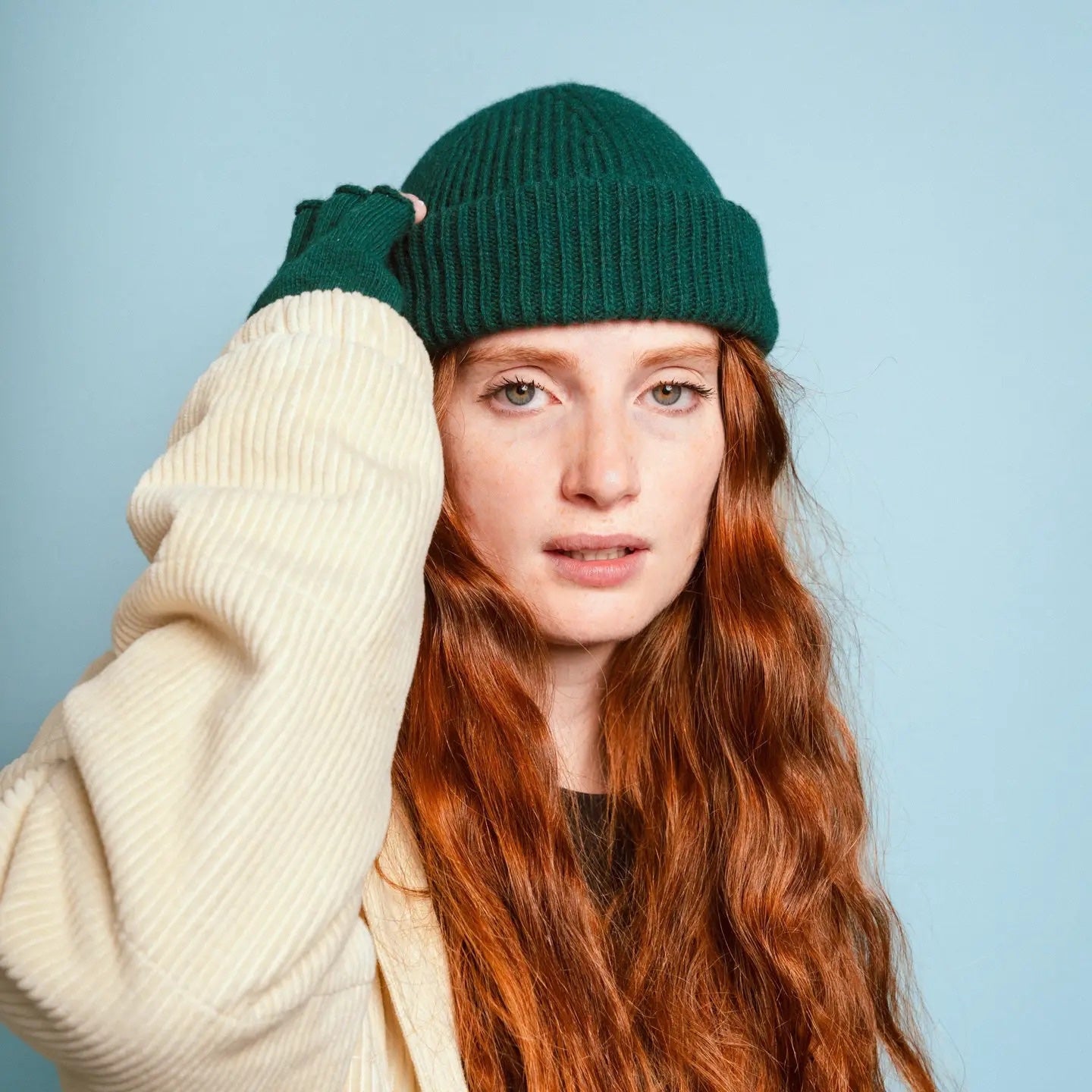 Klue Wool Beanie and Gloves Set - Green, photo 1 of 4