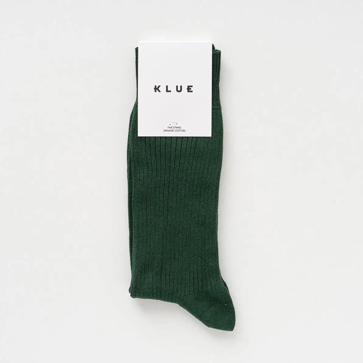 Klue Organic Cotton Solid Fine Stripe Socks - Dark Green, photo 1 of 3