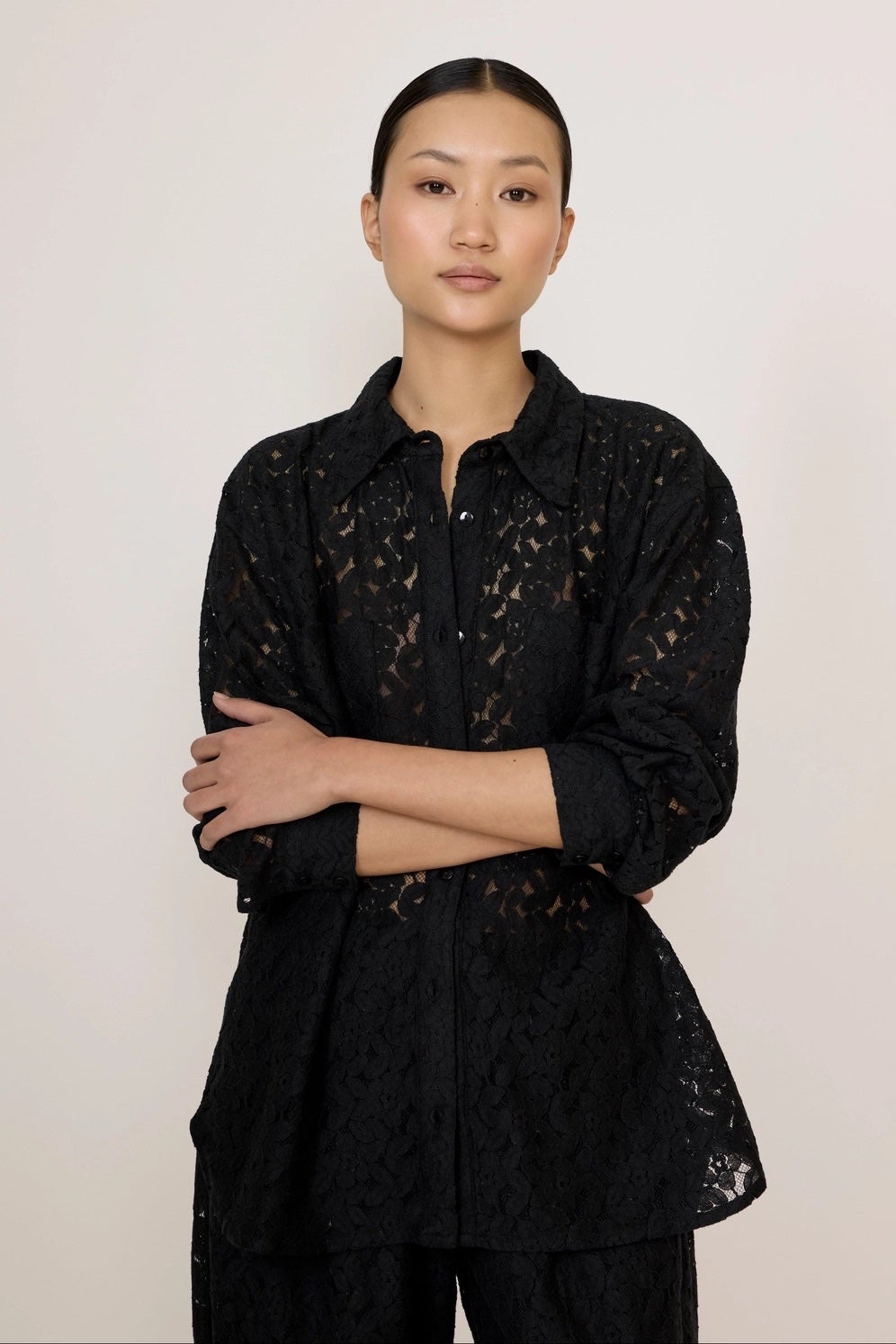 Laude Lace Everything Shirt - Black, photo 3 of 4