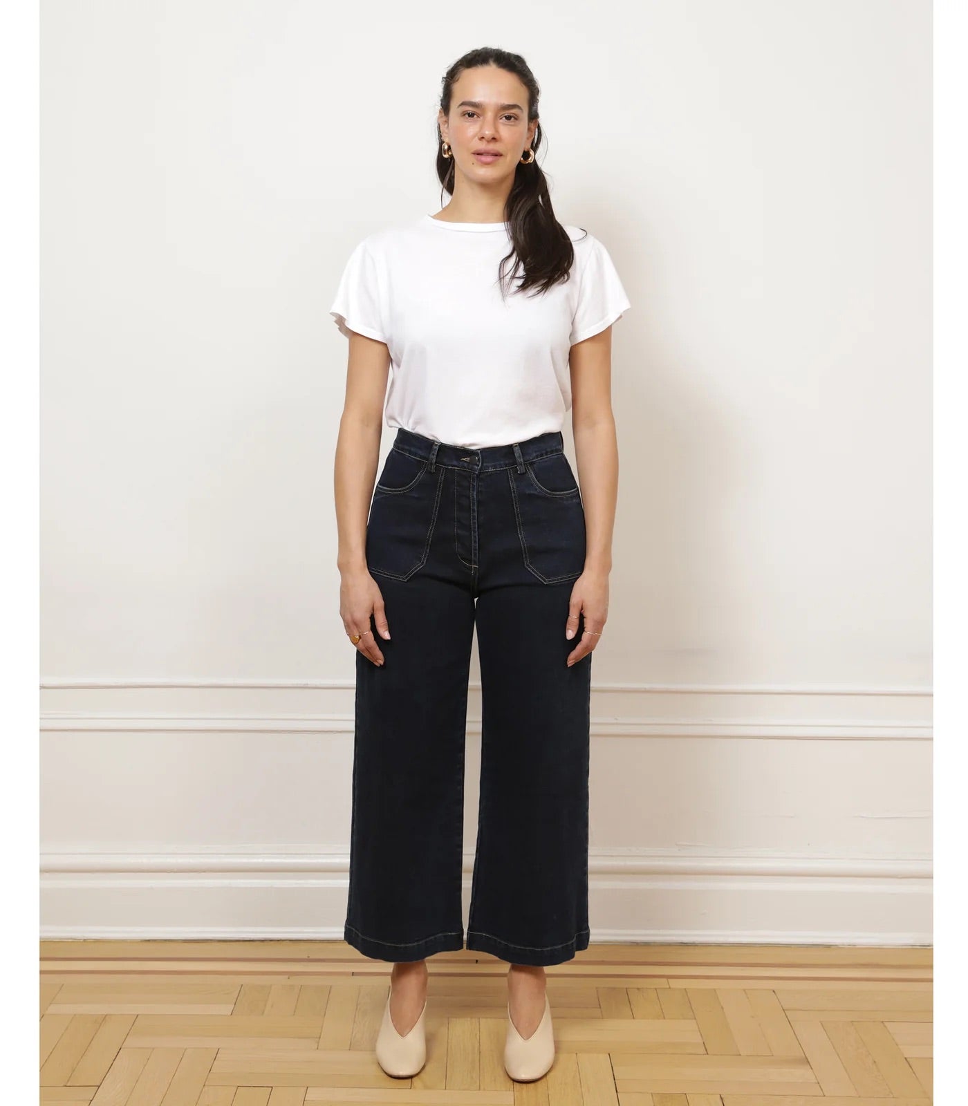 Loup Simone Wide Leg Crop Jean - New York Dark, photo 1 of 4