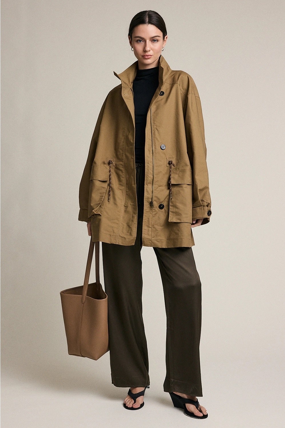 Raisonnel Stand Collar Field Jacket - Olive Brown, photo 4 of 6