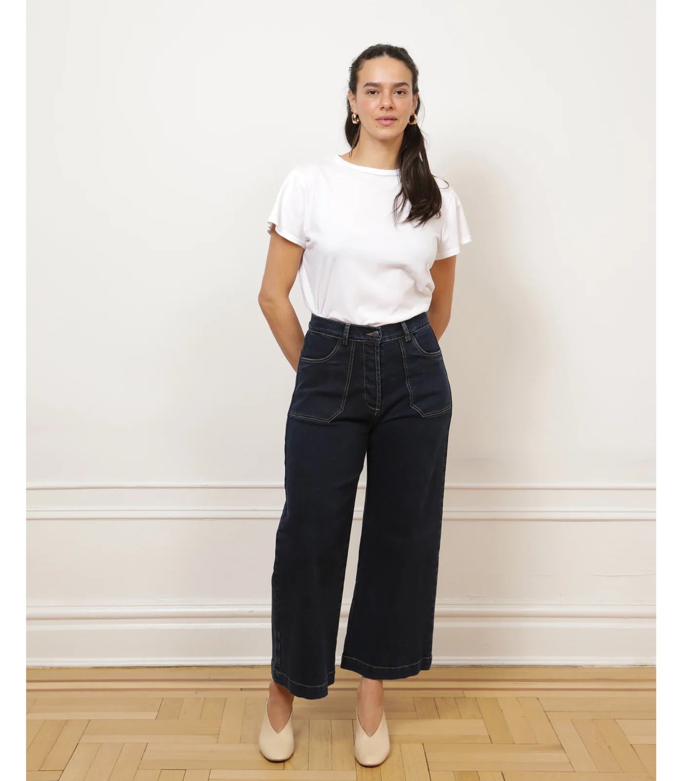 Loup Simone Wide Leg Crop Jean - New York Dark, photo 3 of 4