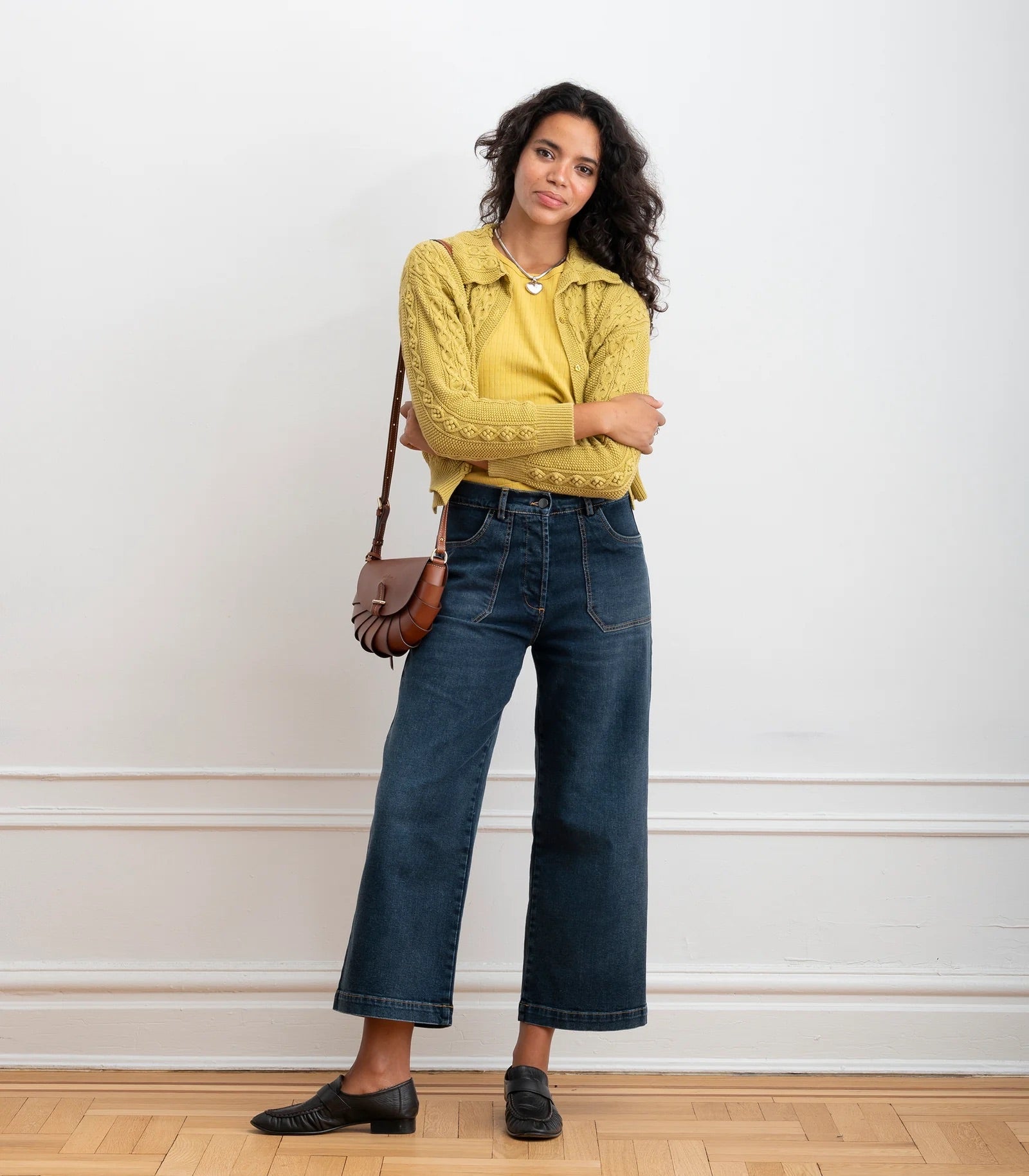 Loup Simone Wide Leg Crop Jean - Cowboy Wash, photo 8 of 8