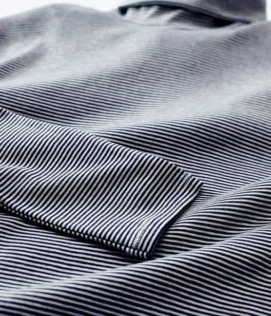 Petit Bateau Iconic Micro Stripe Turtleneck - Navy/White, photo 4 of 5
