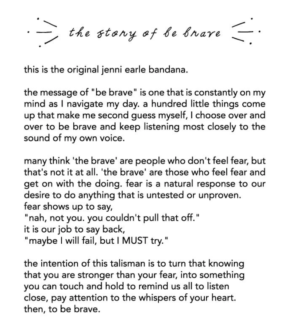 Jenni Earle Talisman Heritage Bandana - Be Brave, photo 5 of 6