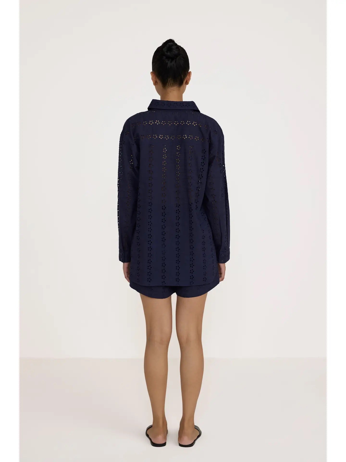 Laude Eyelet Everything Shirt - Navy, photo 3 of 5