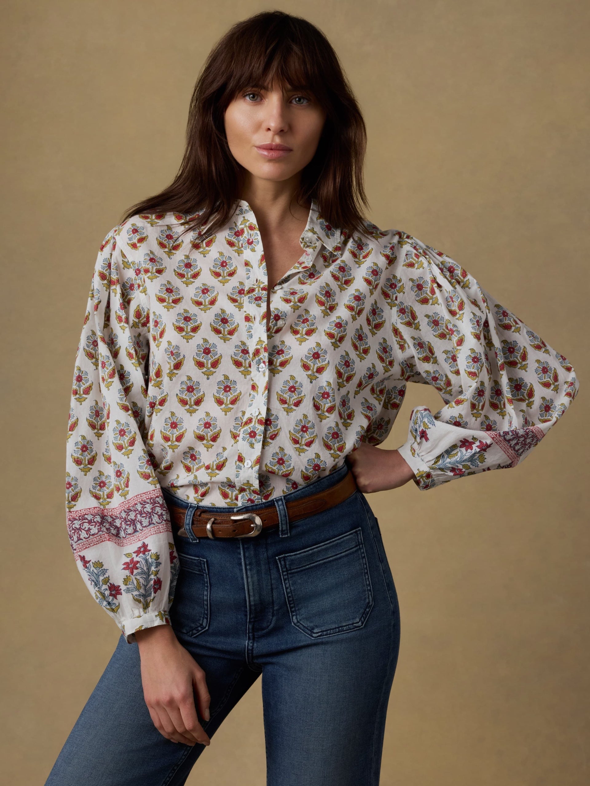 Faherty Suki Blouse - Antique Bouquet Print, photo 1 of 6