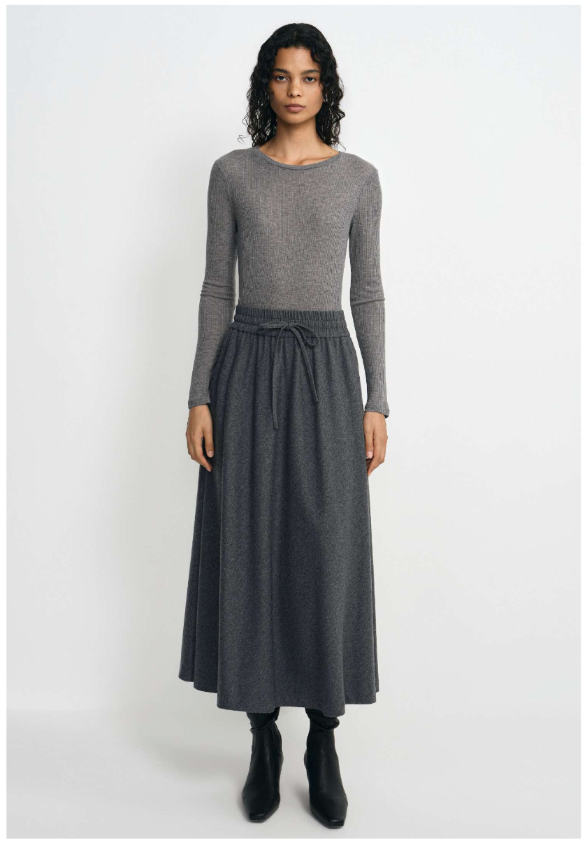 Rue Sophie Coralie Ribbed Knit Top - Medium Grey, photo 1 of 2