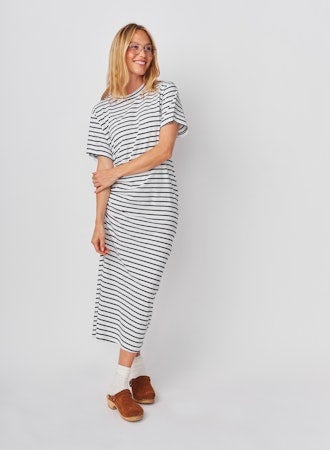 Sundry Striped Tee Dress - White/Navy, photo 2 of 5