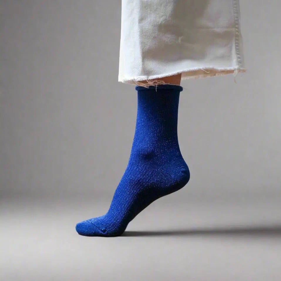 Klue Glitter Lurex Socks - Electric Blue, photo 2 of 3