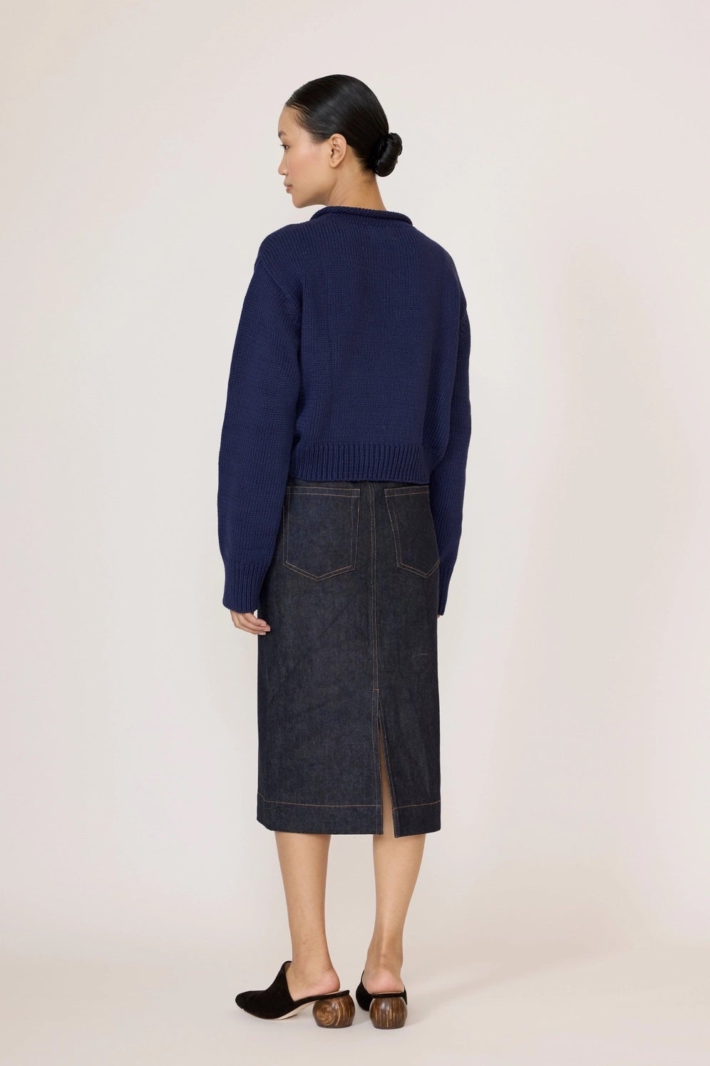 Laude 5 Pocket Denim Skirt - Dark Indigo, photo 6 of 6